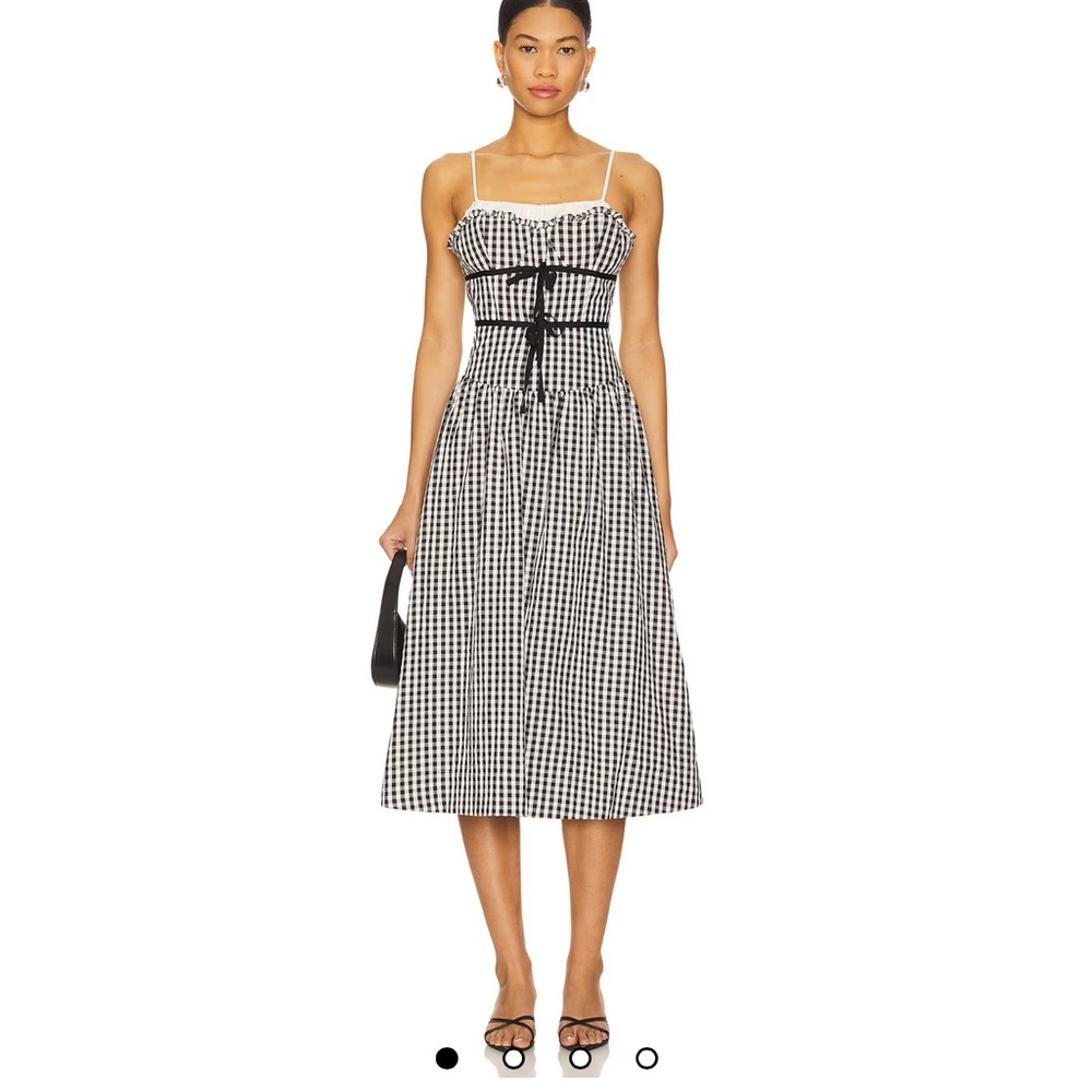 For Love & Lemons Black and White Gingham Dress